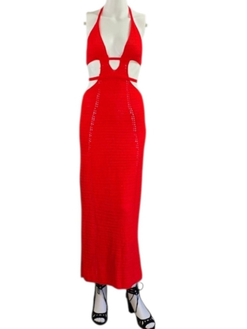 Crocheted Halter Maxi-Dress - Picture 4 of 14